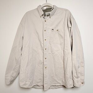 L.L. Bean Gray and Green Plaid Collar Shirt